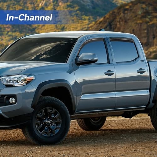 in-Channel Window Visors Rain Guards for 2016-2023 Toyota Tacoma Double Cab,
