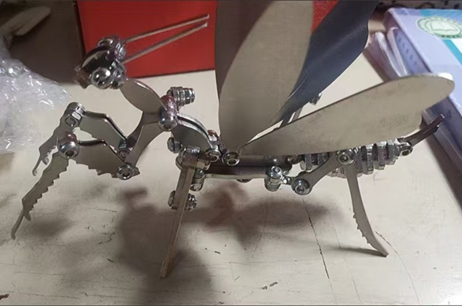 Mantis model screw puzzle 3D model stainless steel assembled finished toy