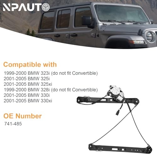 Front Passenger Side Power Window Regulator with Motor Replacement for BMW E46