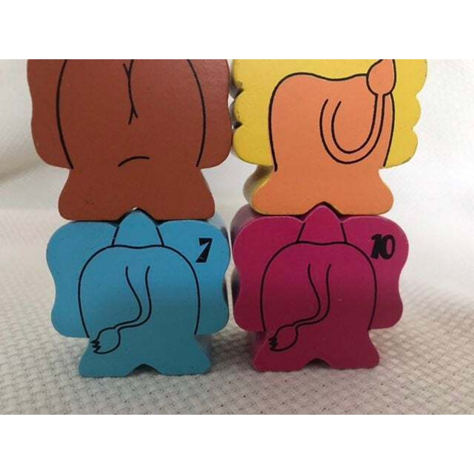 Colorful Wooden Block Circus Elephants – Animals for stacking and creative play