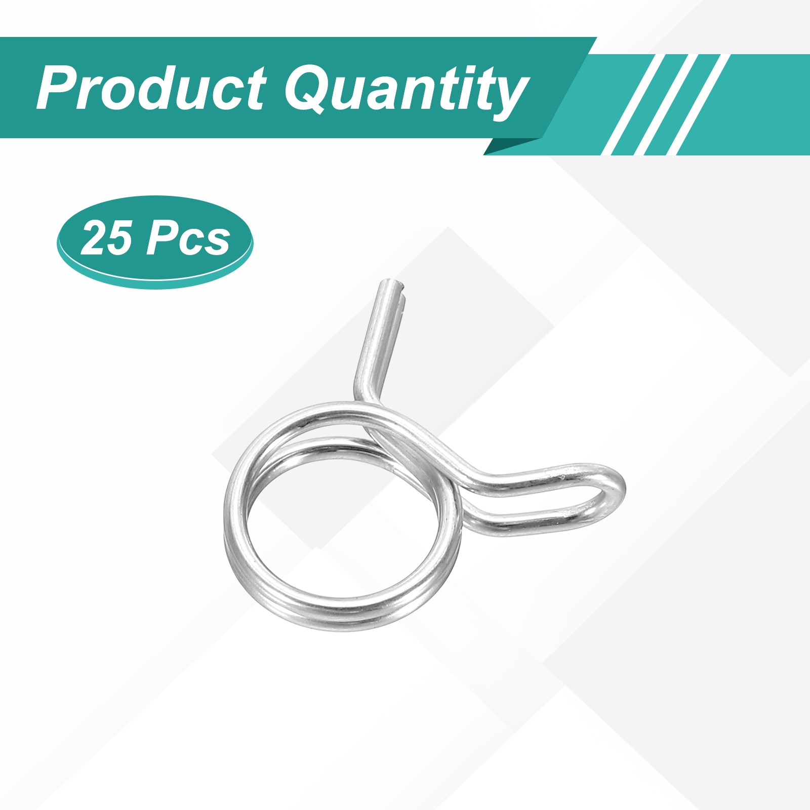 25Pcs 10mm ID 10-11.7mm OD Double Wire Spring Hose Clamp Spring Clips Clamps