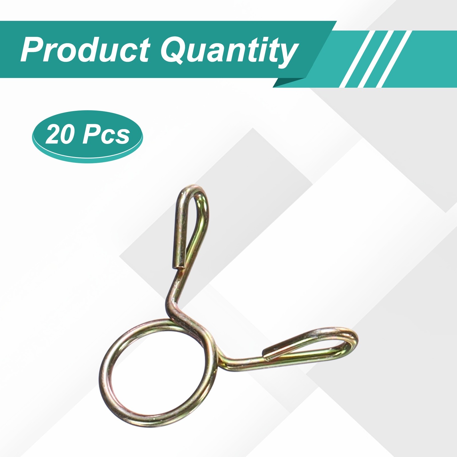 20Pcs 6mm ID 7.3mm OD Fuel Line Hose Clips 65Mn Spring Clips Clamps Gold