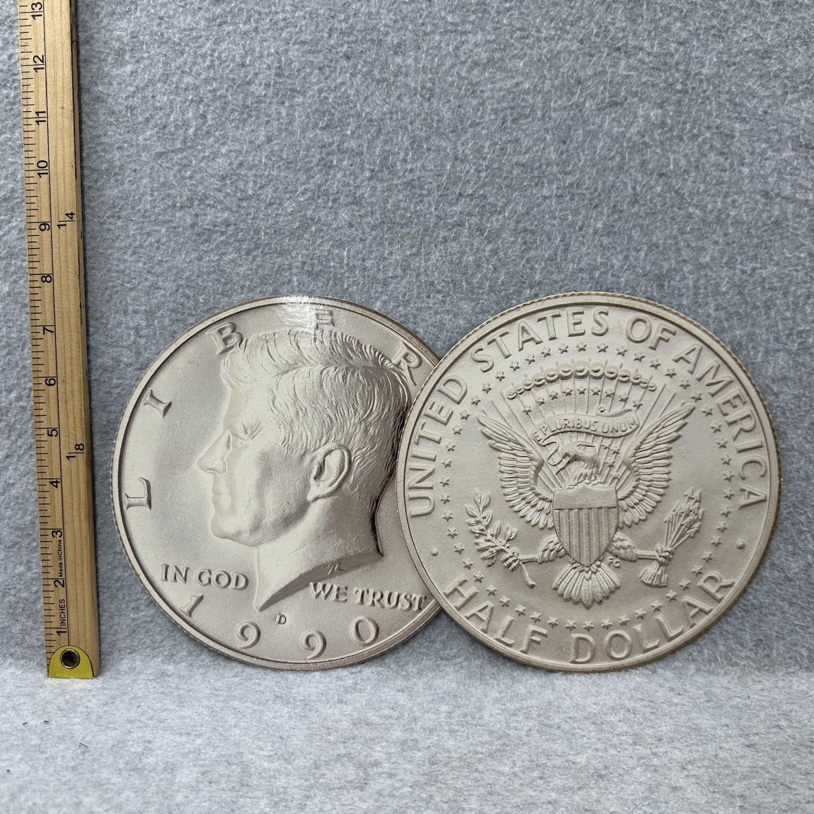 Vintage Oversized US Coin Replica Set Teacher Classroom Learning Money 1990 (11)