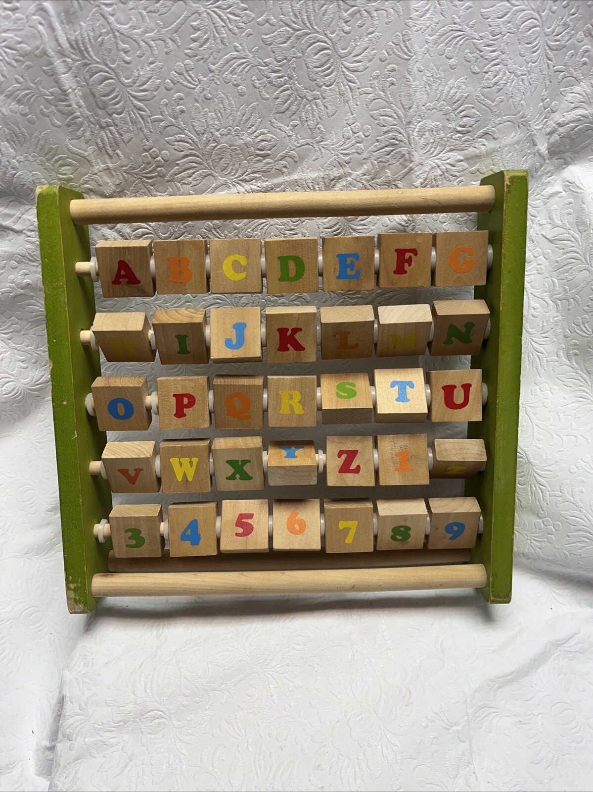 Wooden Hape Alphabet Abacus ABC’s Educational Learning Toy Pictures Letters