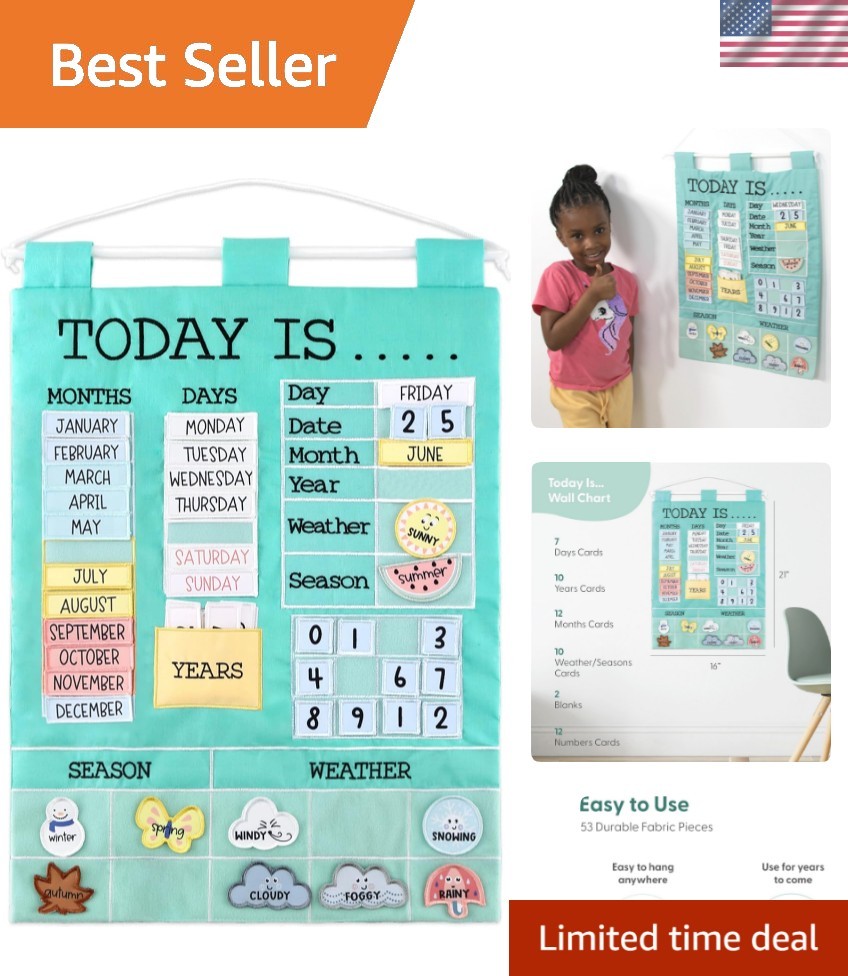 Learning Calendar Wall Chart – Homeschool Supplies, Interactive Pocket Chart …