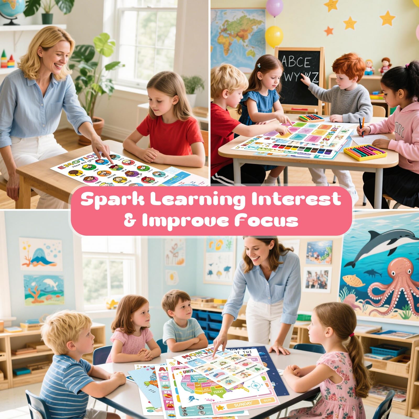 16 Learning Posters for Toddlers 1-3, Classroom Educational Posters | Kindergart