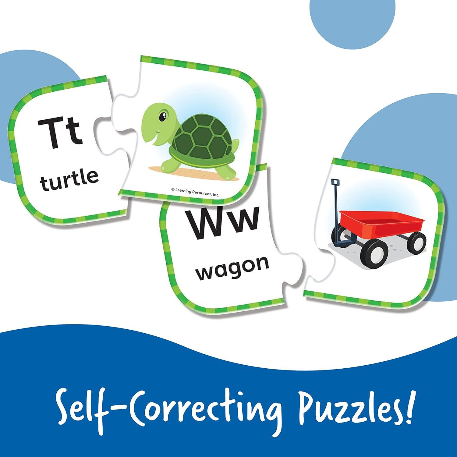 Learning Resources ABC Puzzle Cards, Kindergarten Readiness, Self Correcting Puz