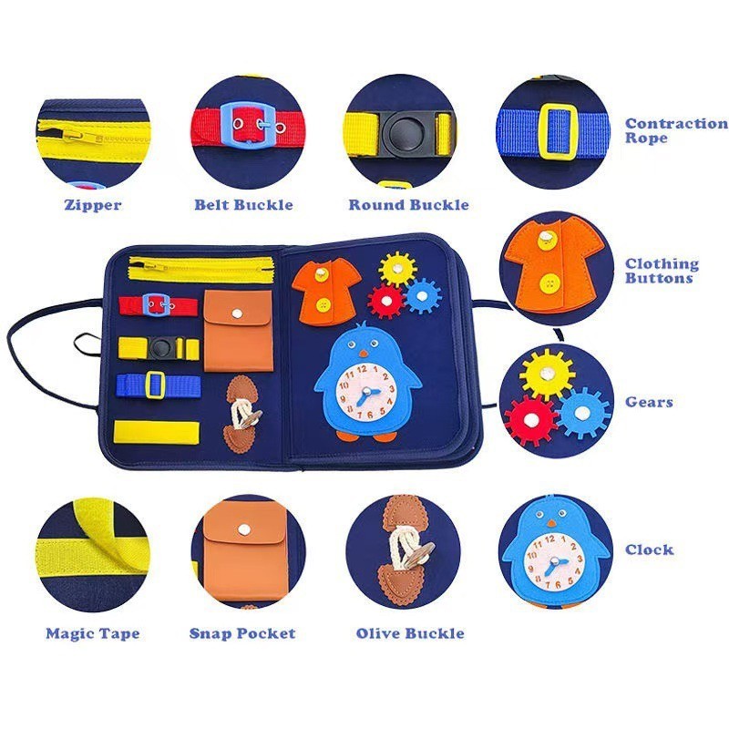 Felt Learn infant Practice Board Early Education Toys Brain-boosting Enlightenme