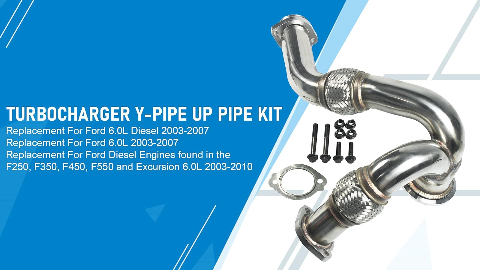 Ford 6.0L Diesel Turbo Y Pipe Kit JDMSPEED w Gasket