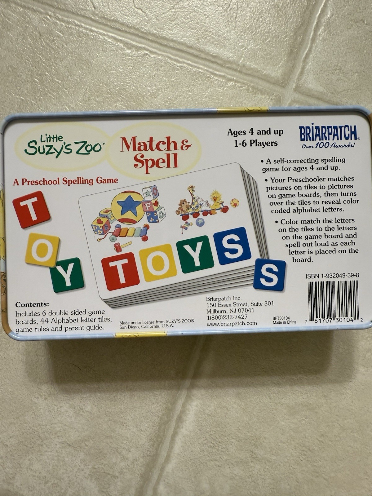 Briarpatch Little Suzy’s Zoo Match & Spell Preschool Game