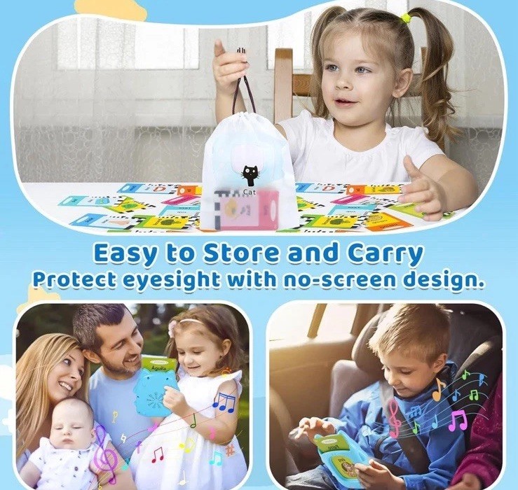 Toddler Toys Talking Flash Cards for 2 3 4 5 6 Year Old Boy Girl