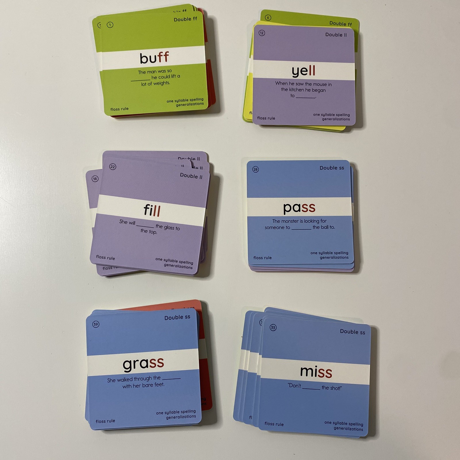 Bjorem Literacy FLOSS Rule Card Deck – New Open Box – Spelling Practice SLP