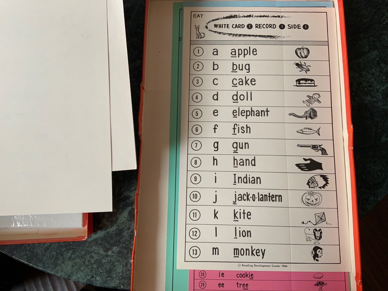 Vintage Reading and Spelling with Phonics w/phonics cards 1964