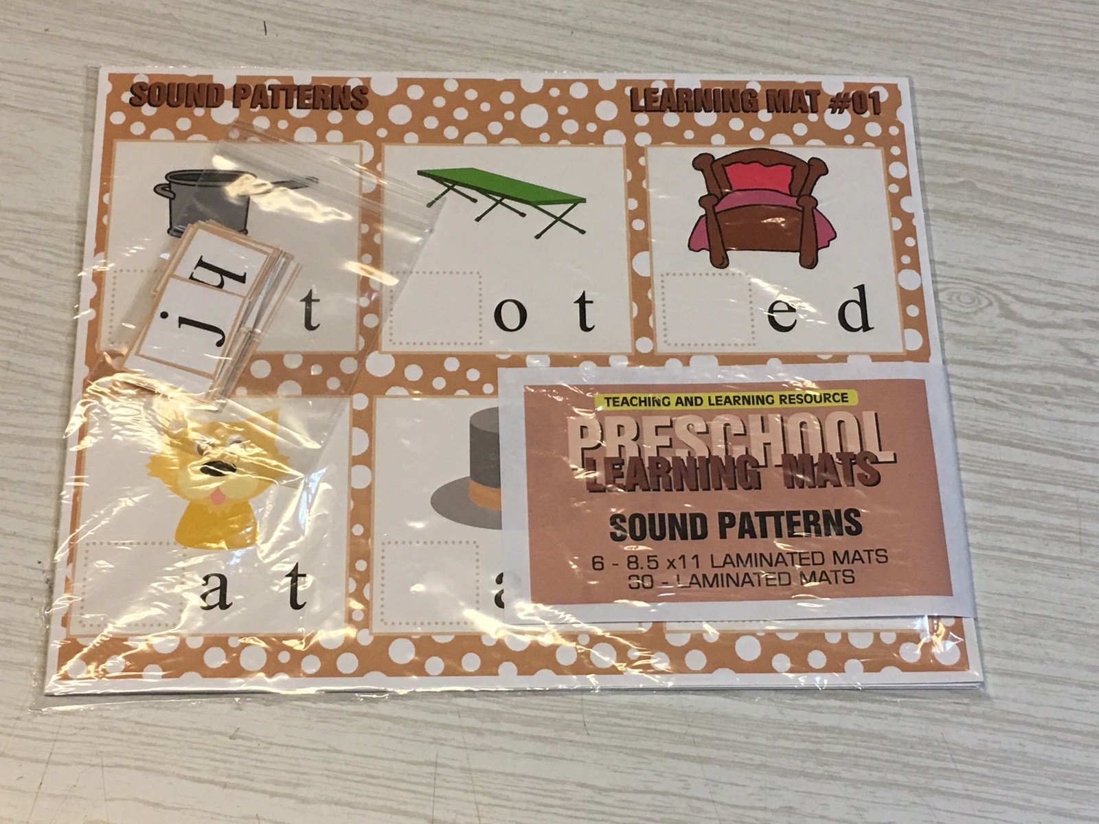 Sound Patterns – Set of 6 Learning Mats and 36 Cards – Laminated Activity