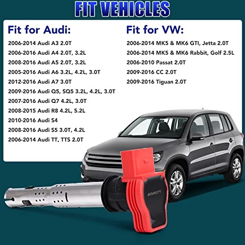 Set of 4 Ignition Coil Packs Fits for 2.0T Audi A4 A6 Volkswagen VW CC Passat
