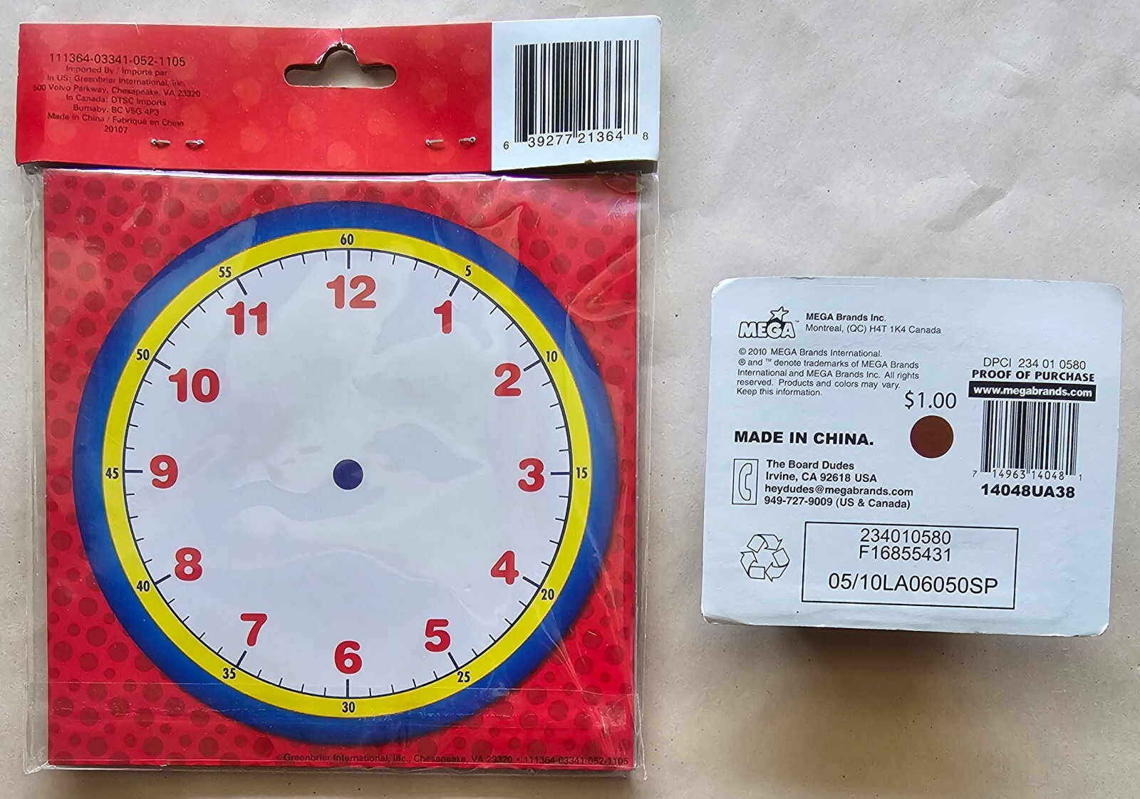 For School, Teachers, Classroom Write On/Wipe Off Clocks – Magnetic Mini Erasers