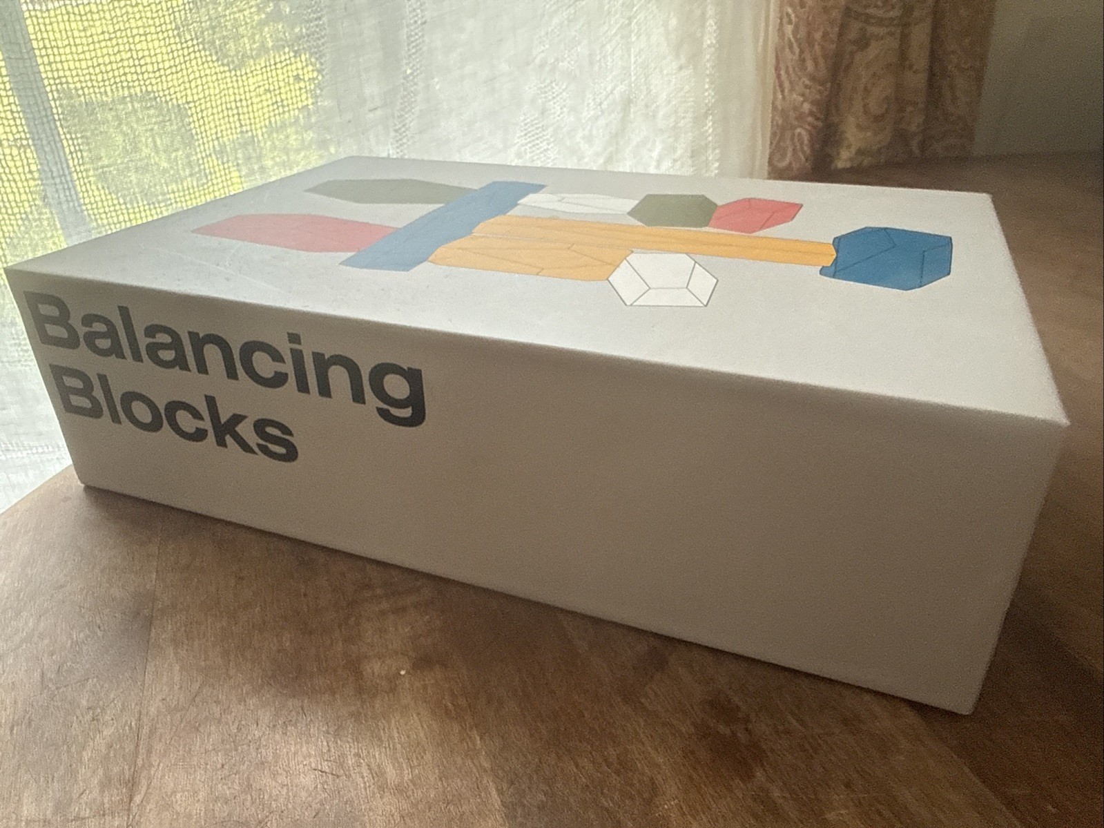 Areaware Balancing Blocks 10 Solid Oak Pieces Multi-Color Montessori