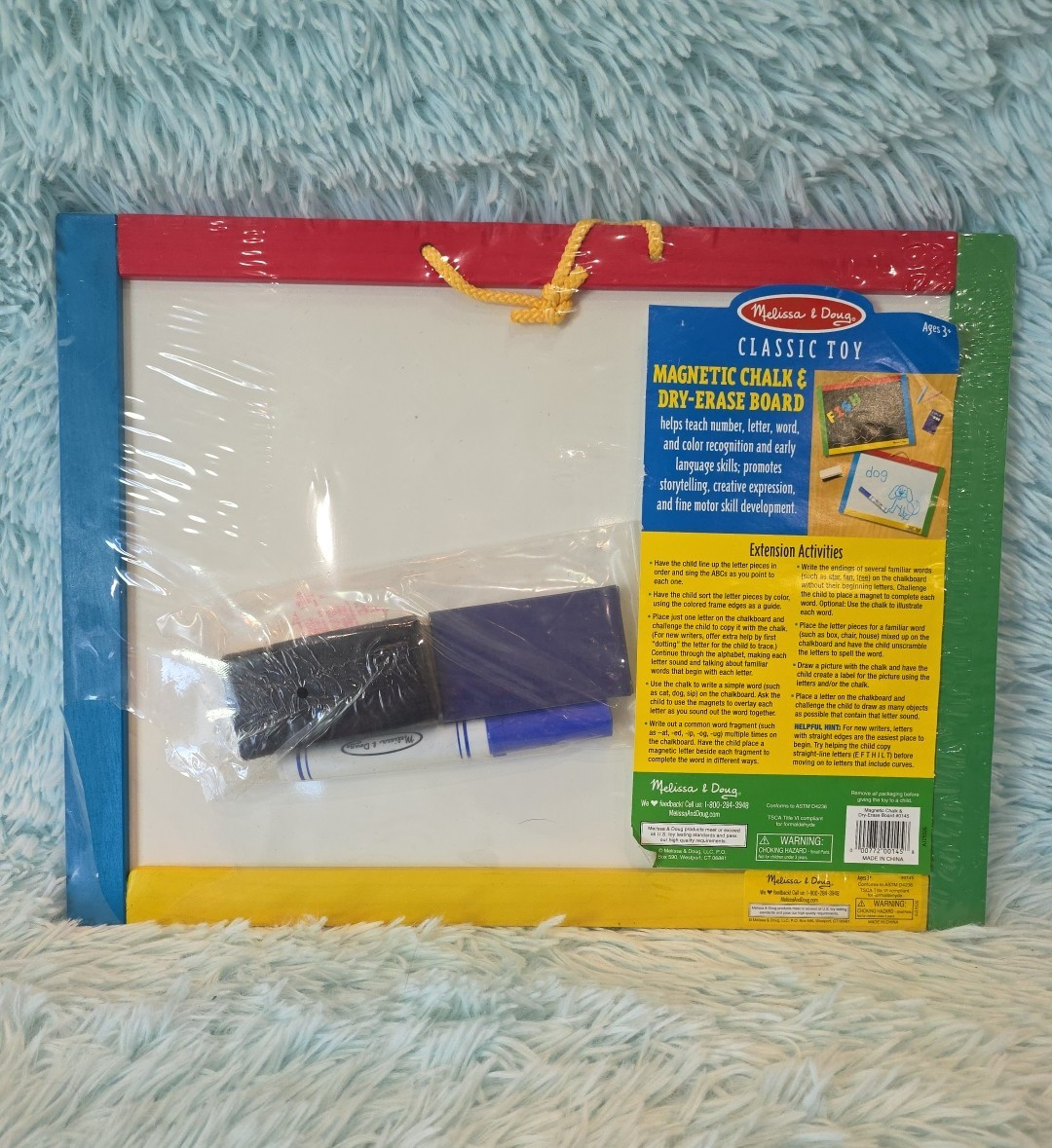 Melissa & Doug Magnetic Chalkboard & Dry-Erase Board – 36 Magnets – New