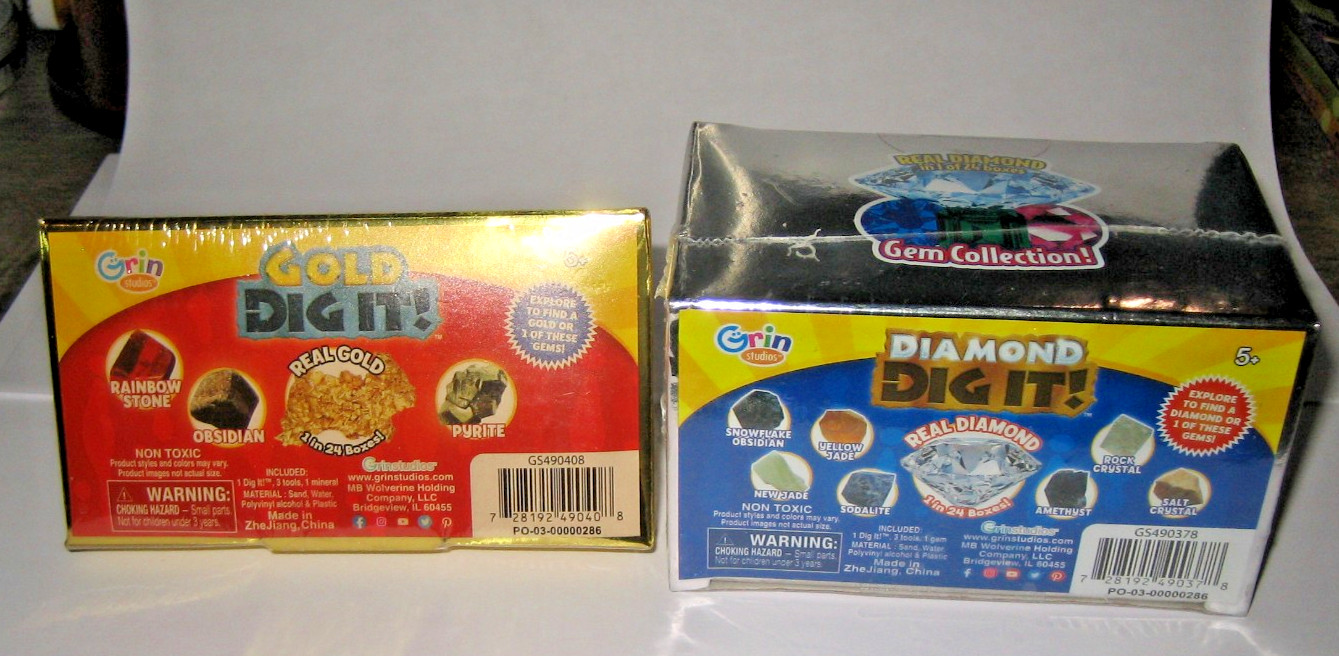(1) GOLD Dig It! (1) DIAMOND Dig It! Real in 1/24 Boxes Grin Studios NEW !