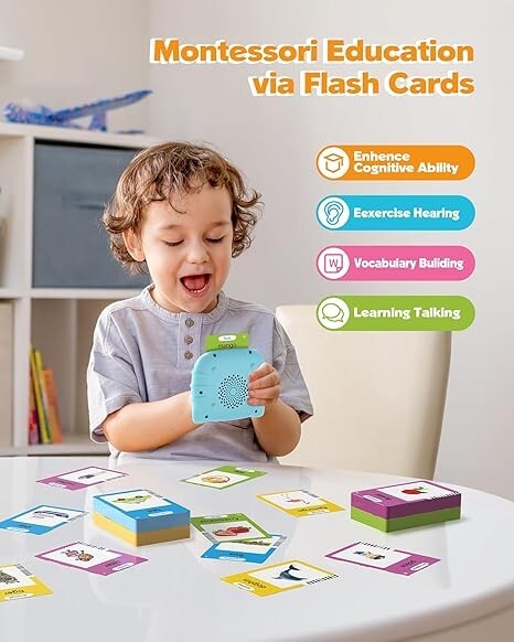 Pocket Speech for Toddlers, Talking Flash Cards for Toddlers 224 Words Blue