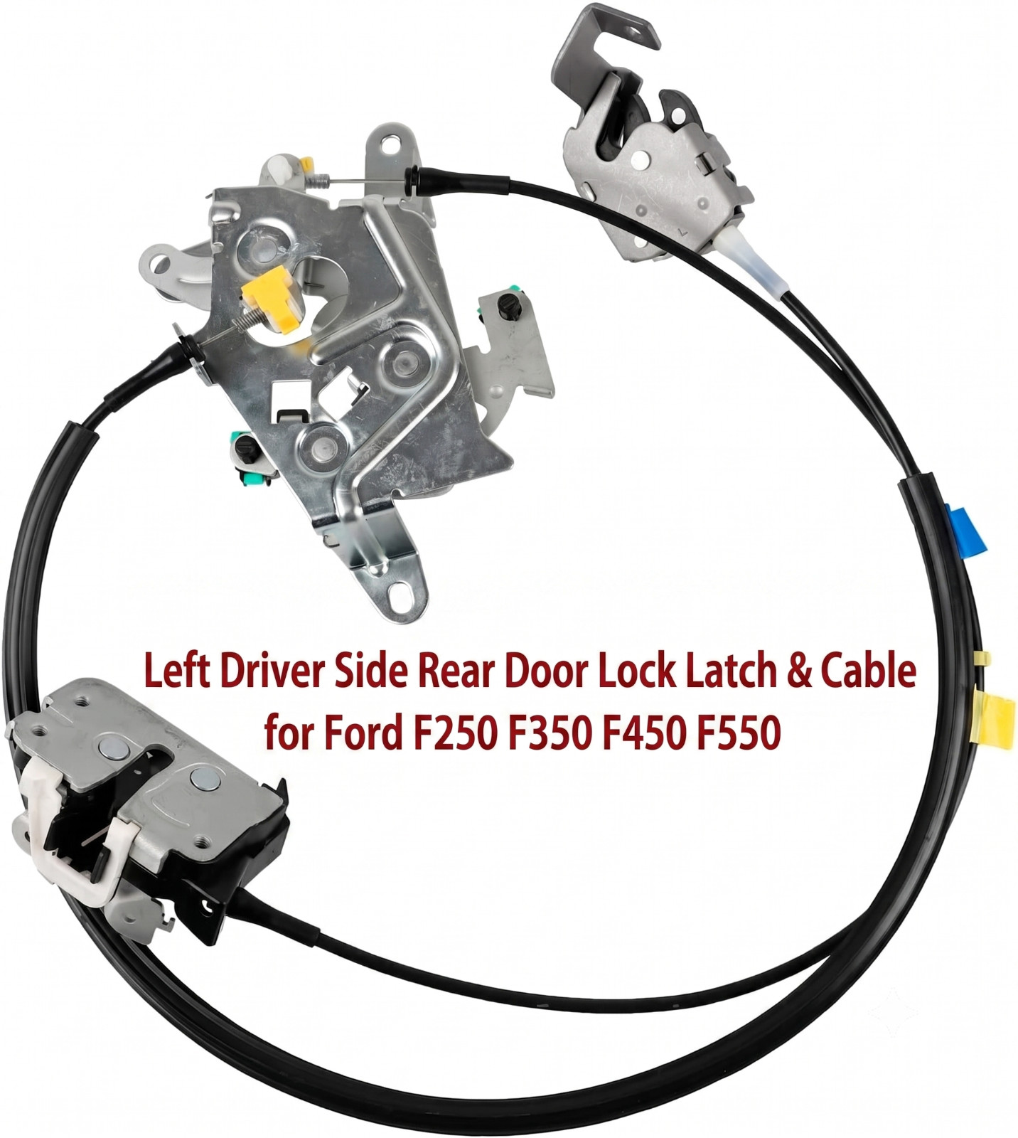 Left Driver Side Rear Door Lock Latch & Cable for Ford F250 F350 F450 F550(ZIWT)