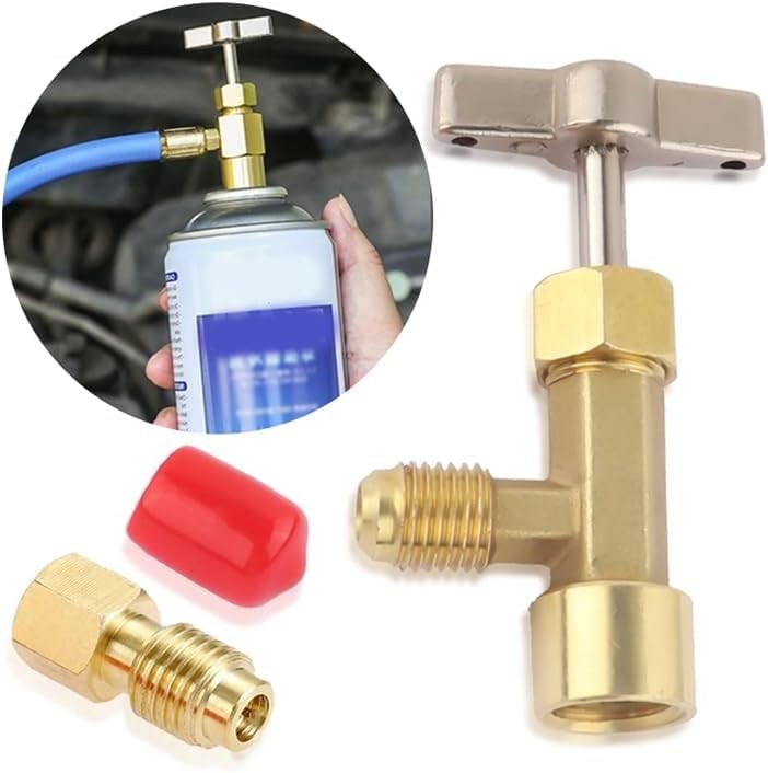 R134A Can Tap,Puncture Style AC Refrigerant Can Tap Valve with R134A Adapter Fit