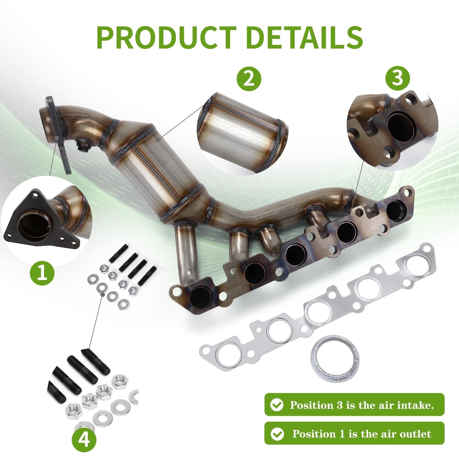 3.7L Front Exhaust Manifold Catalytic Converter Kit Compatible with 2007-2012…