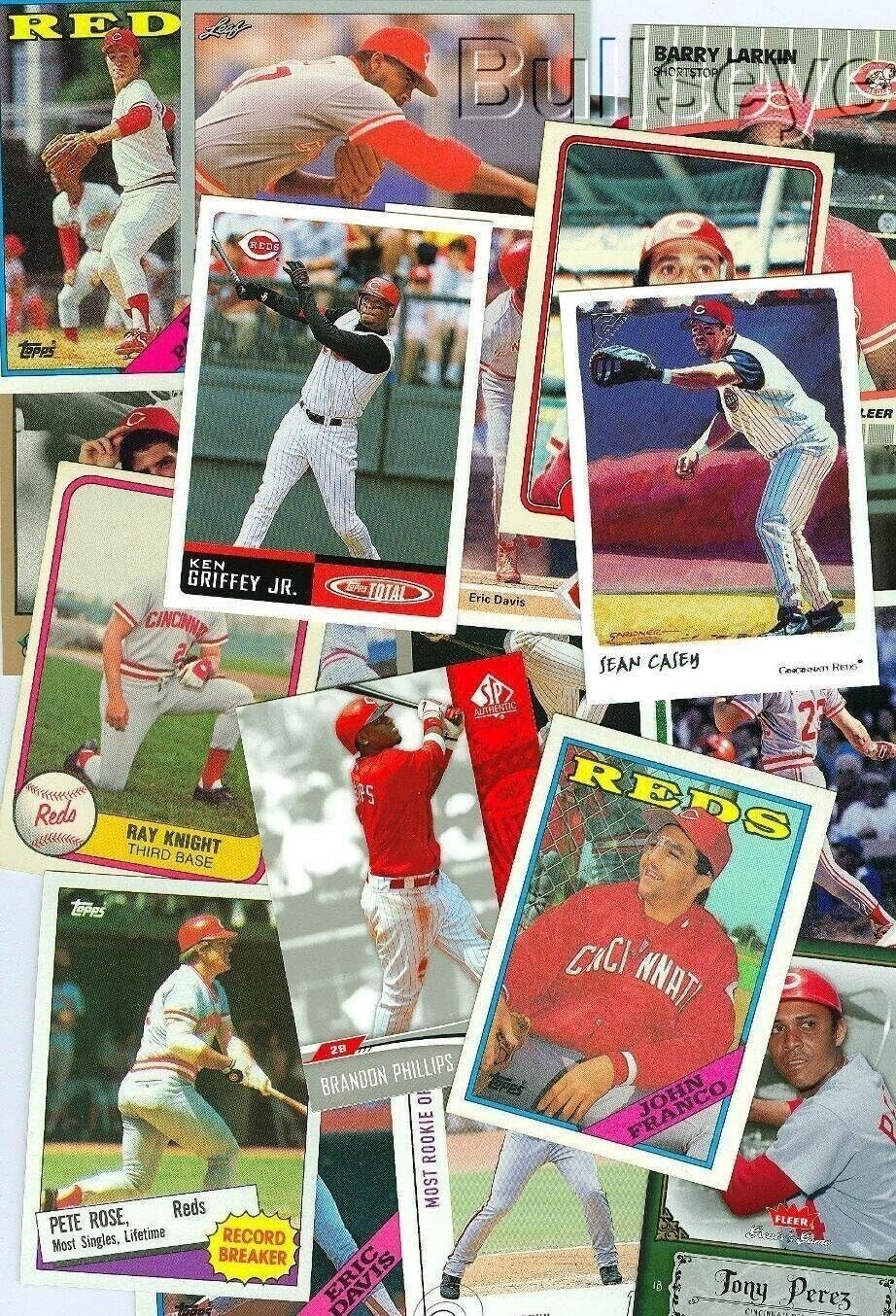 GIFTS FOR CHILDREN 100 Assorted Cincinnati Reds Old Baseball Cards FREE POSTAGE