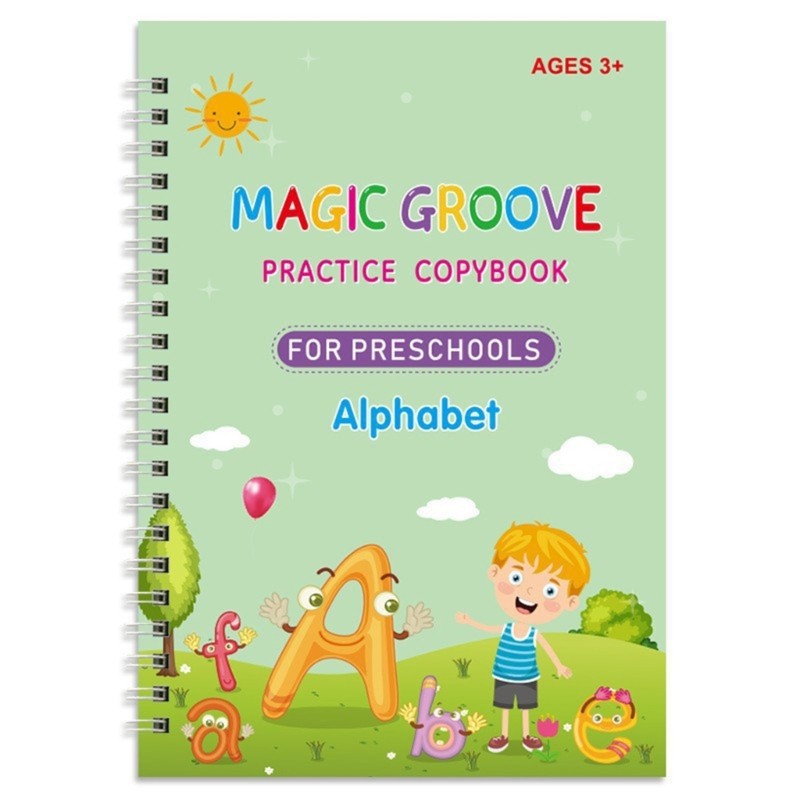 4Pcs Childrens Calligraphy Practice Workbook Magical Handwriting Practice Book