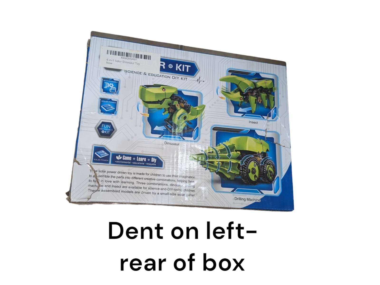 T4 Transforming Solar Powered Multi-Robot, Dinosaur, Drilling Machine, Insect