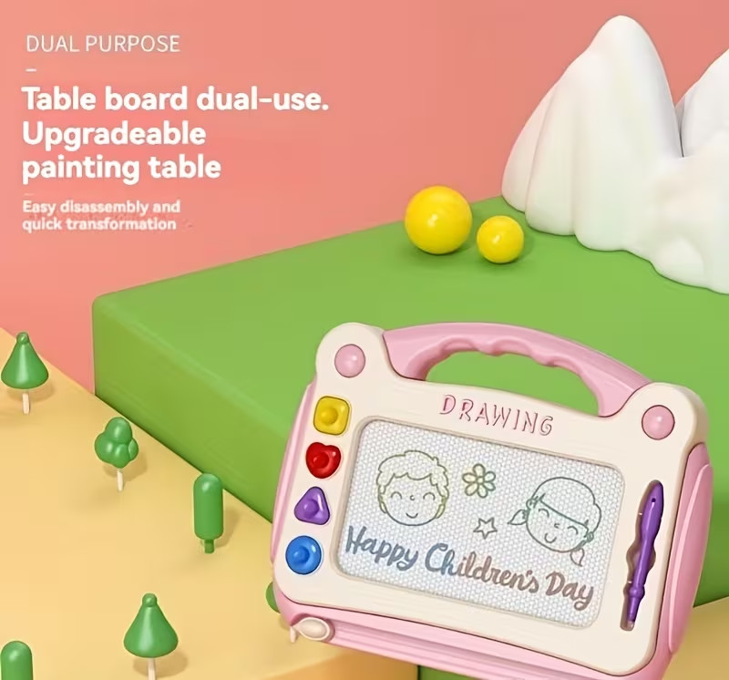 Children’s Drawing Board Set | Early Learning Toy w/ Stamps & Paintbrush