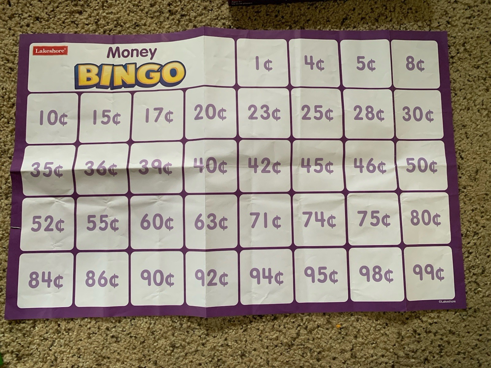 Classroom Bingo Games-Telling Time & Money-Ages 5 & Up-Up to 36 players VGC