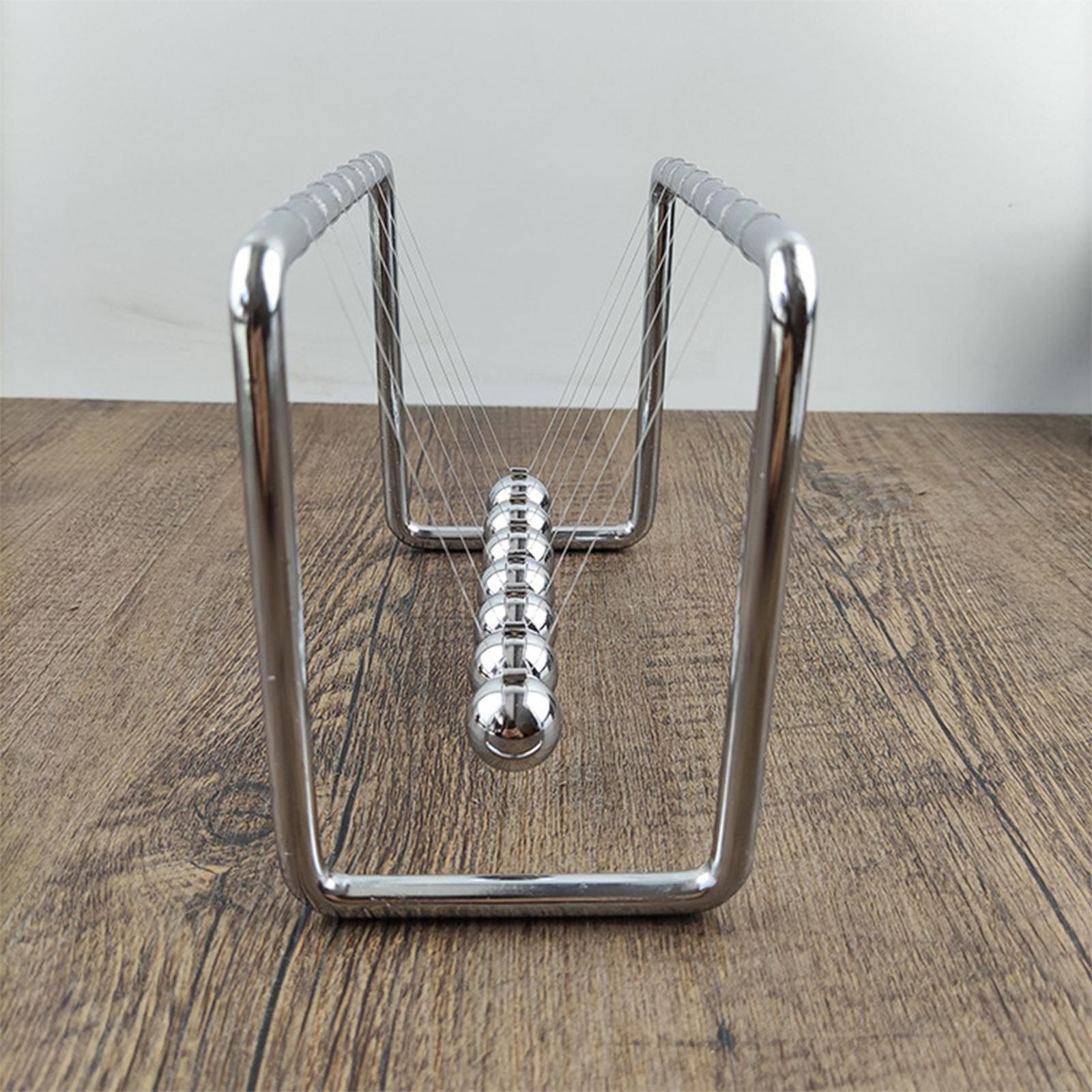 Grey Newtons Cradle Steel Balance Balls Physics Science Pendulum Desk Accessory
