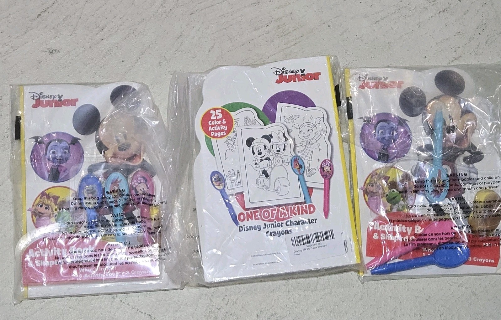 Lot Of 3 DISNEY Jr. ACTIVITY BOOK COLORING BOOK 25 PAGEs With Special Crayons