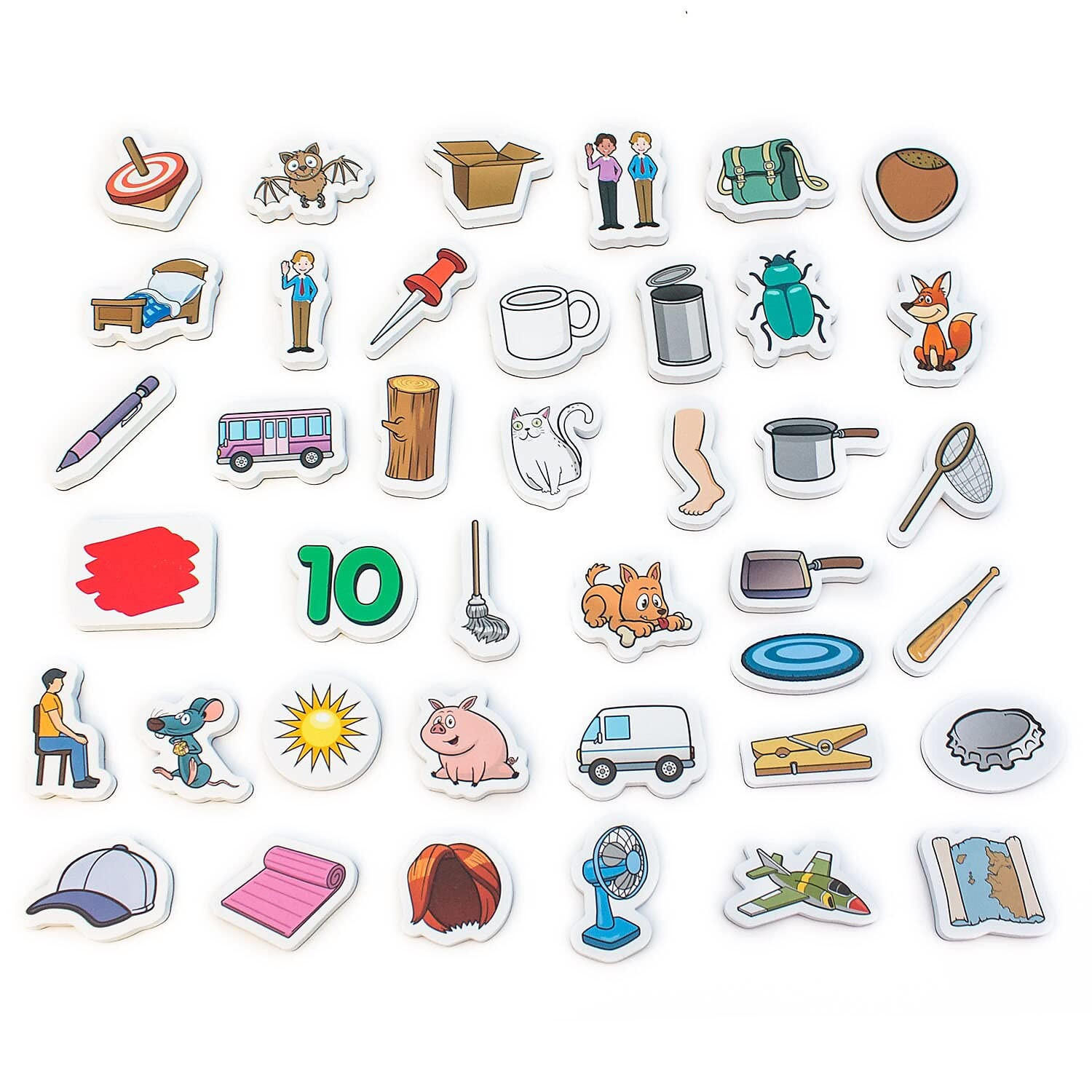 Rainbow CVC Objects Set 40 Magnetic Foam Toys for Hands-On Learning Ages 4-5