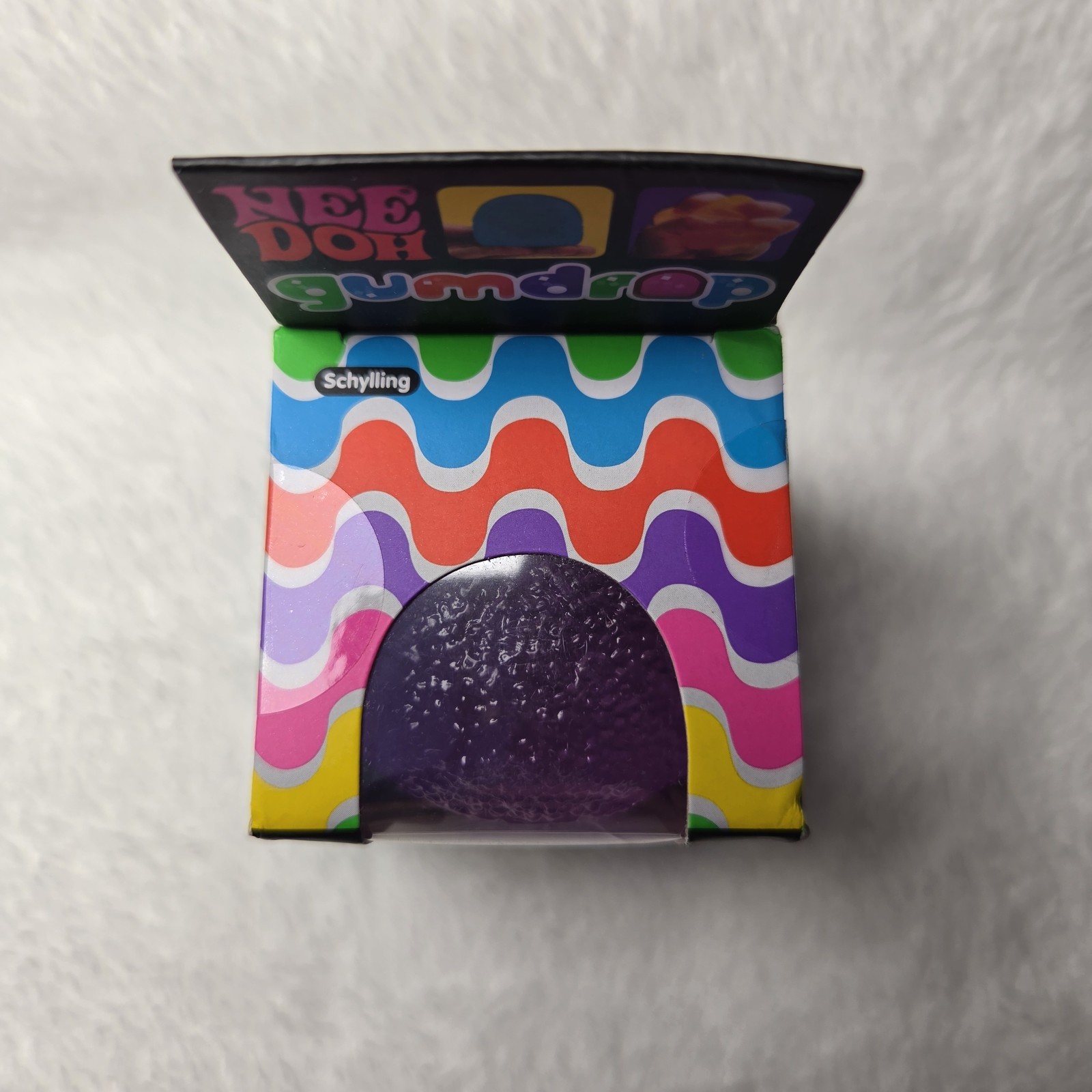 Authentic Schylling Nee Doh Gumdrop Super Solid Squish Squeeze Toy Purple New