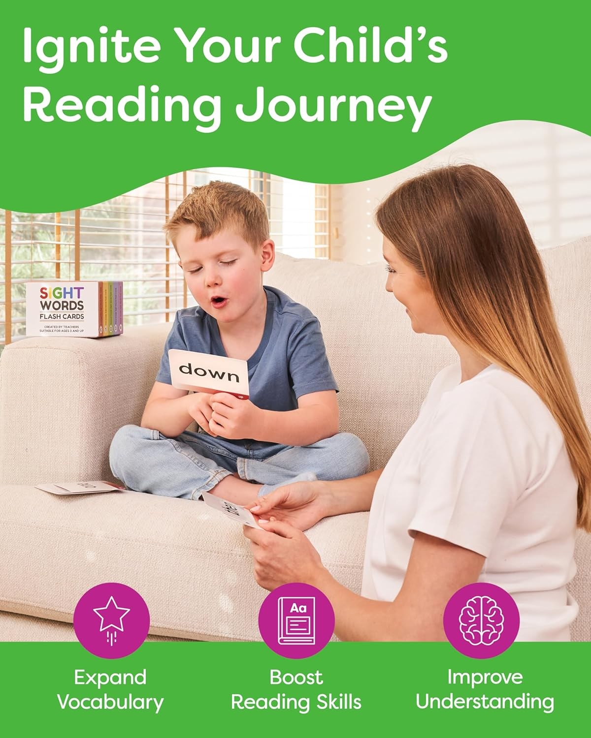 Sight Words Flash Cards 1st Grade – 120 High Frequency Words from Dolch’s and Fr