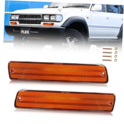 Front Bumper Signal Light Housing Compatible with Toyo-ta Land Amber Lens