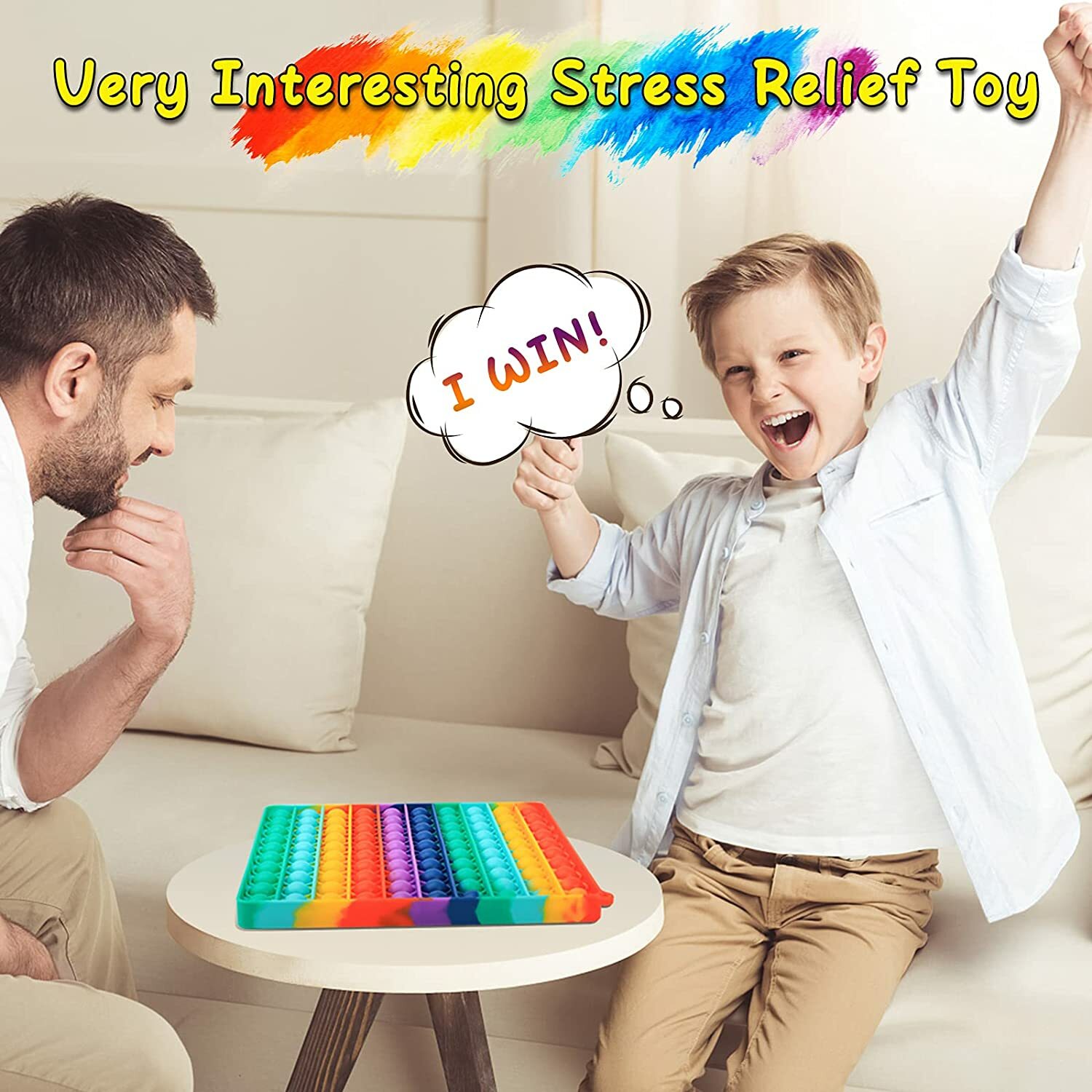 Pop Push Fidget Toy Bubble Sensory Stress Relief Kids Family Square Game Gift US