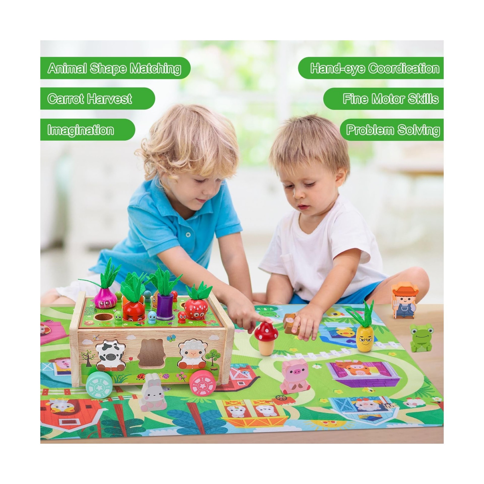 Toddler Montessori Wooden Farm Toys | Babies 12-18 Months Toy with … Fast Ship