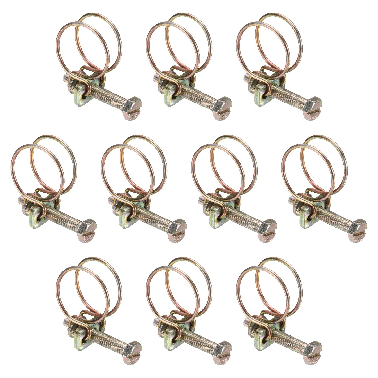 10Pcs 19-22mm Adjustable Double Wire Hose Clamp for Pump Hose