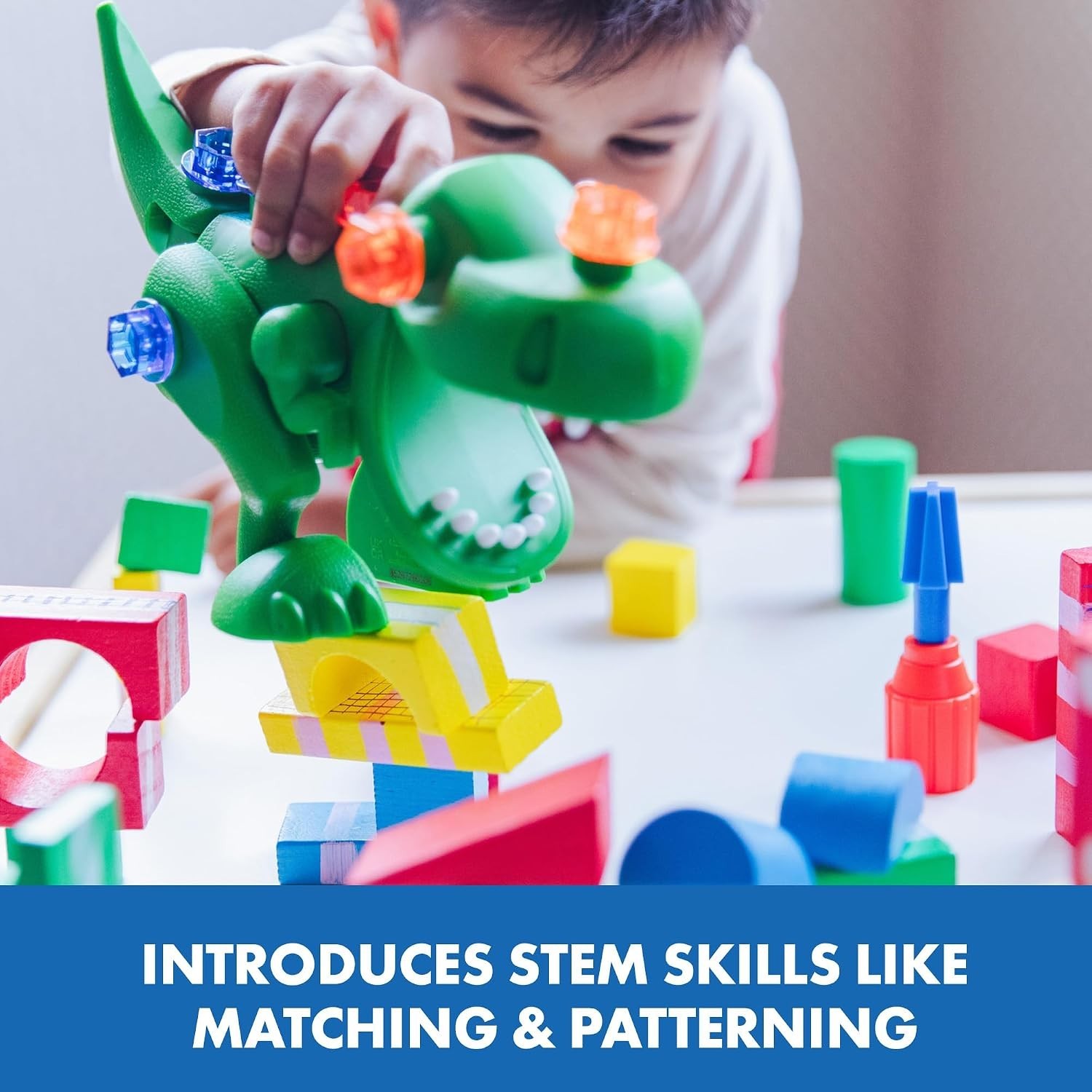Interactive Design & Drill T-Rex: 12-Piece Toy for Motor Skills Development