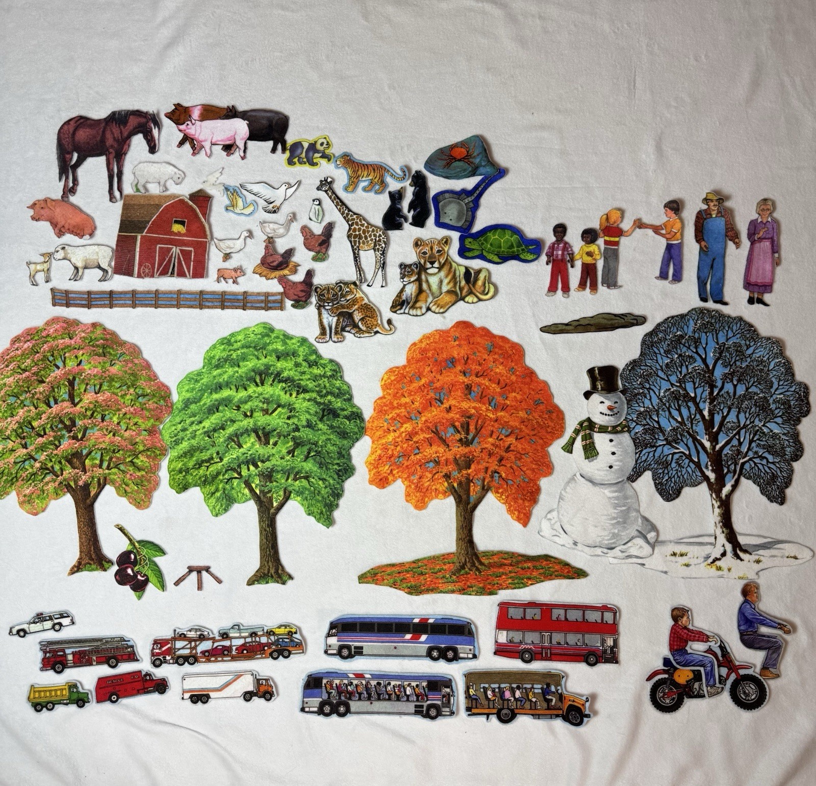 Vintage Story Teller Flannel Graph Educational Flannelgraph Seasons Vehicles