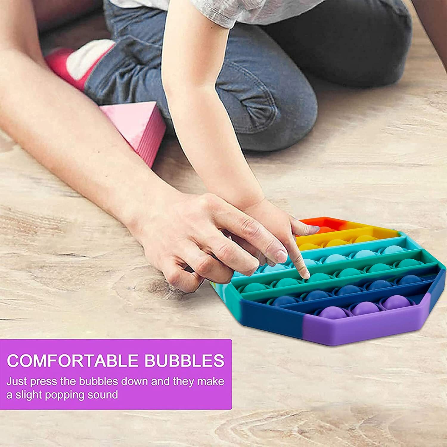 Pop Push Fidget Toy Bubble Sensory Stress Relief Kids Family Games Square Game