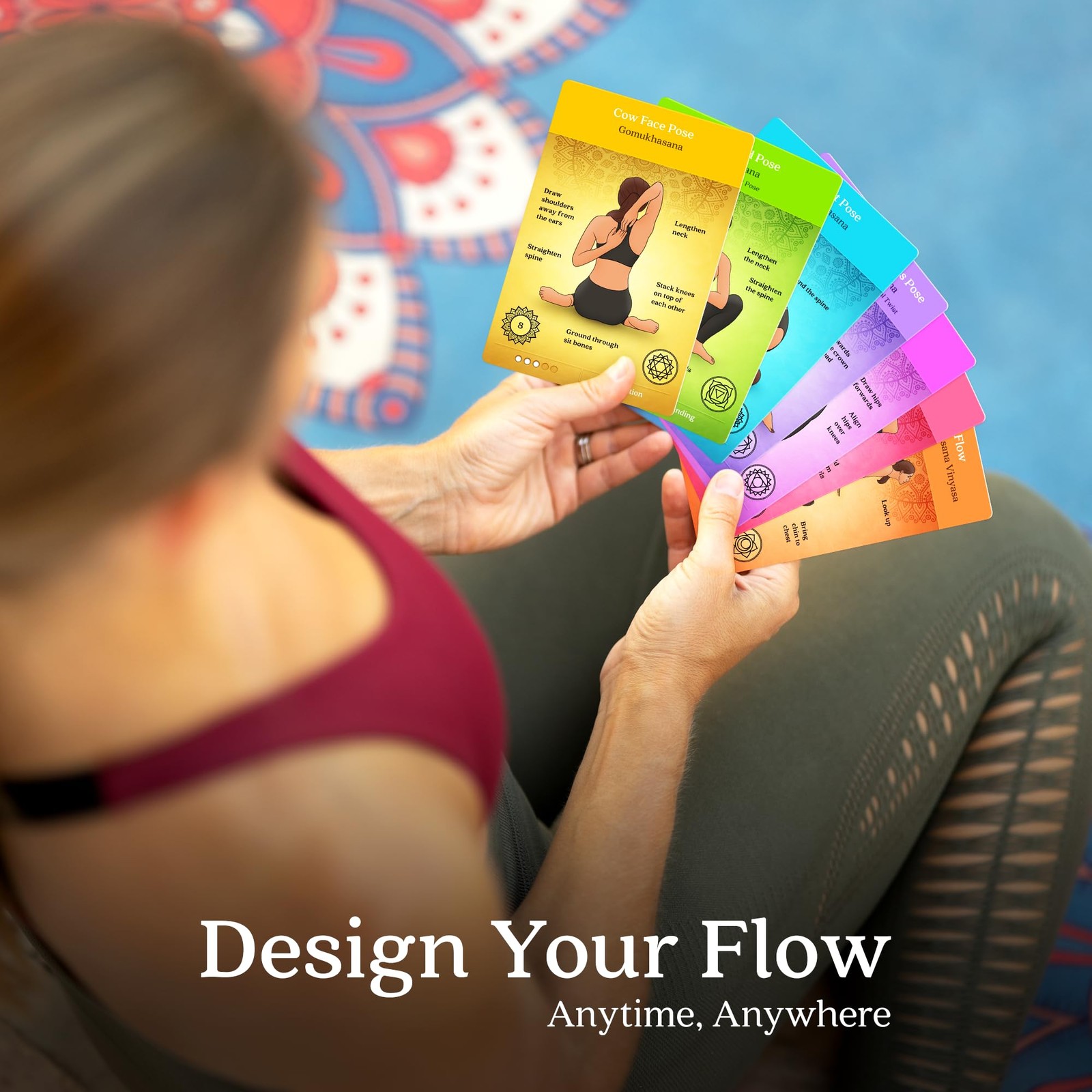 Premium Yoga Cards – Deck with Over 120 Yoga Poses – Yoga Sequencing Deck wit…