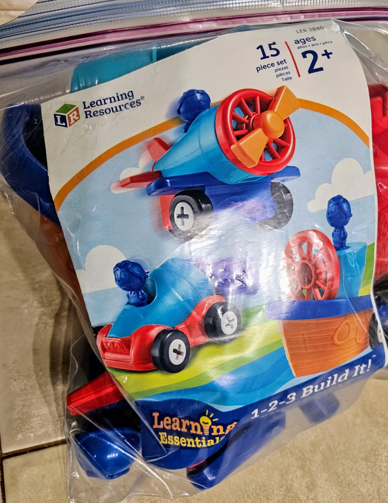 Learning Resources, LRNLER2840, 1-2-3 Build It Car-Plane-Boat
