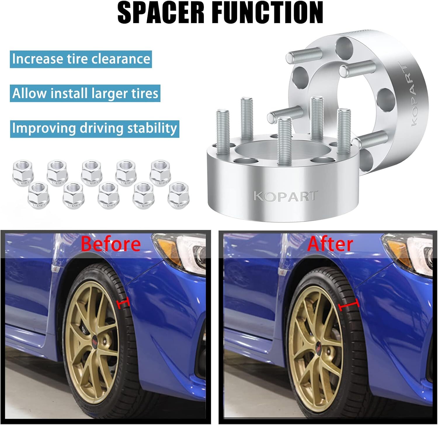 5×4.5 Wheel Spacers 2″ (50mm) for Jeep Cherokee Wrangler Comanche Grand Cherokee