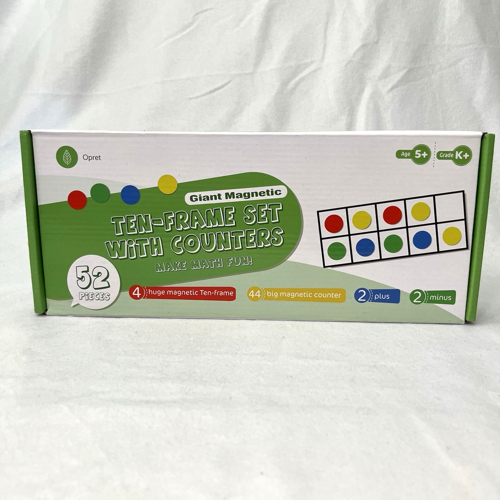 Opret Giant Magnetic Ten Frame Set with Counters – 52 Pieces Math Manipulative