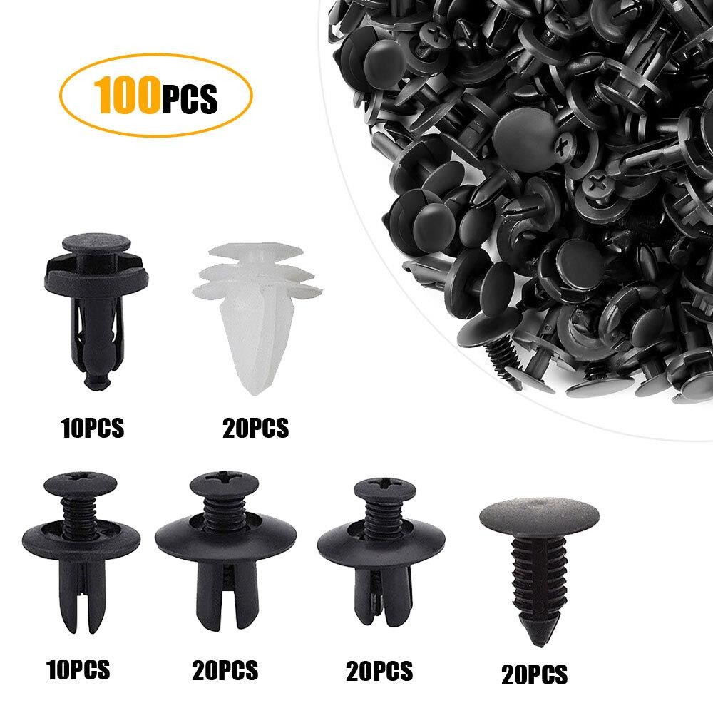 100x Car Plastic Clips Fastener Kit Push Retainer Door Trim Panel Fender Rivets