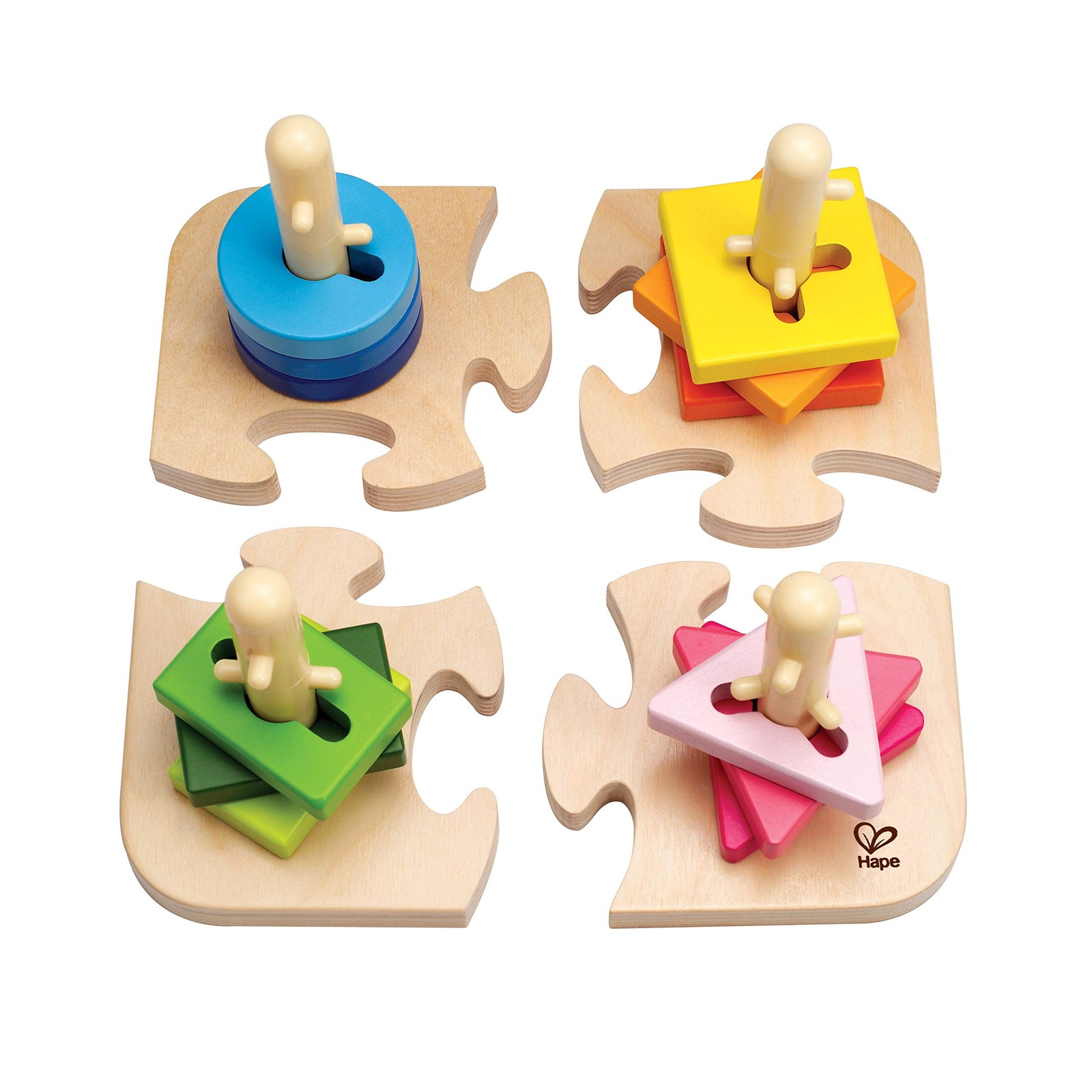 Creative Peg Puzzle by Hape Wooden Stacker Peg Problem-Solving Puzzle for Todd